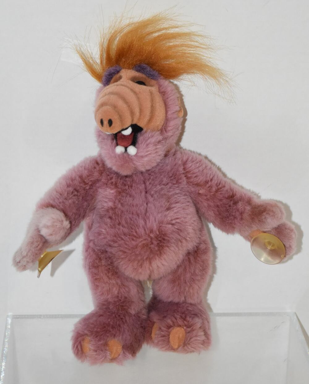 Vintage 1980s ALF Plush Window Cling Suction Cups Stuffed Toy 10" Sun Faded